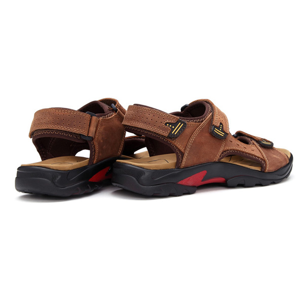 Большой размер летние мужские кожаные сандалии кожаные сандалии дышащий открытый пляж обувь